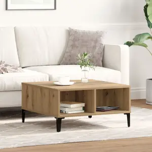 Coffee Table VidaXL model 862588 — Engineered Oak, Medium, Rustic Craft Finish