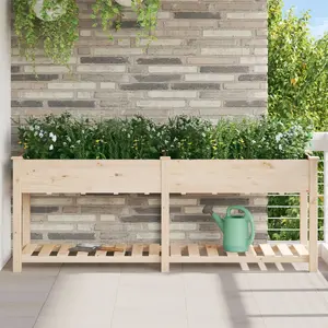 Garden Storage Chest vidaXL model 42006569 – Wooden light finish, large planter box style