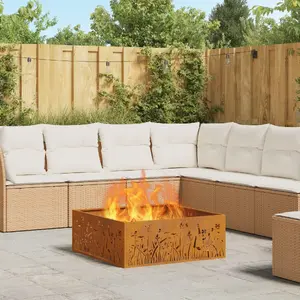 Уличный очаг VidaXL Ognisko коричневый сталь 80 x 80 x 30 см – на дровах