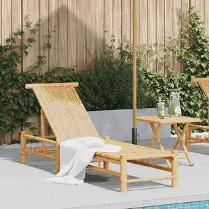 Шезлонг VidaXL из бамбука 55x199x30 см — садовый бамбуковый лежак