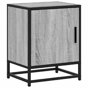 Naktsgaldiņš VidaXL 848716 Ozols — metāla rāmis, koka virsma, 400×310×500 mm, slodze 60 kg (2 gab.)