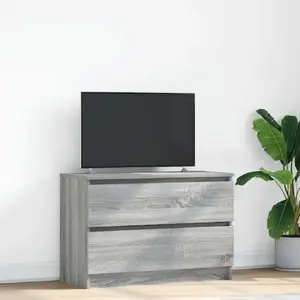 ТВ-тумба VidaXL модель 861792 с эффектом Sonoma дуба, клееная древесина, серый цвет