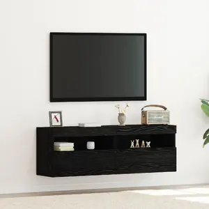 Wall-mounted TV Cabinet VidaXL model 862211 in black oak finish