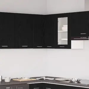 Virtuves skapis VidaXL modelis 863148 melnā ozola apdarē, vienām durvīm paredzēta uzglabāšana (57 x 57 x 60 cm)