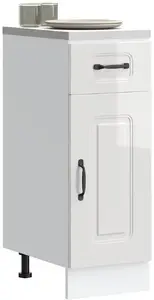 Grīdas virtuves skapītis VidaXL Kalmar balts, koksnes bāzes materiāls, modelis 853459