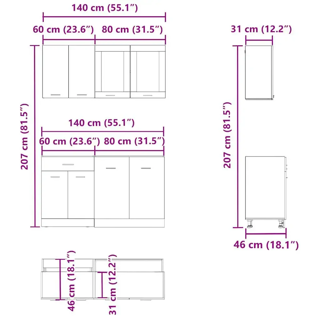 Kitchen/dining storage cabinet VidaXL 3328573 Photo 7