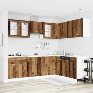Kitchen cabinet set VidaXL model 3328577 in reclaimed wood finish — 11-piece kitchen cabinets