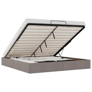 Каркас кровати VidaXL 3310900, тауп, 180 x 203 см, высота 23,5 см, макс. нагрузка 140 кг