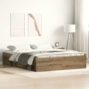 Каркас кровати VidaXL Artisan Oak 150x200 см — клееная древесина, без матраса