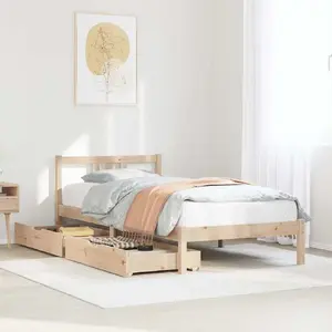 Рама кровати VidaXL модель 3301620, массив сосны, для матраса 75×190 см