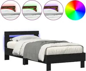 Каркас кровати VidaXL модель 863797 черный дуб ДСП 90 x 200 см