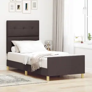 Gultas rāmis VidaXL 3344686 tumši bronzas audums, paredzēts matracim 80x200 cm