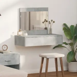 Туалетный столик VidaXL модель 865202 с серой бетонной отделкой MDF и прямоугольным дизайном