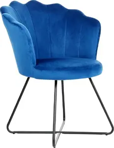 Armchair Beliani LOVELOCK — upholstered velour, navy blue, model 392059