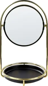 Vanity Mirror Beliani INDRE in Gold — tabletop cosmetic mirror by Beliani