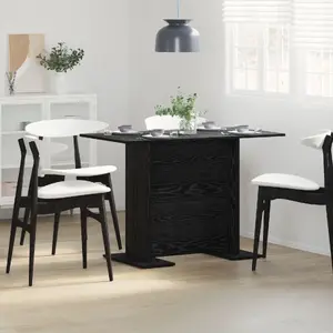 Ēdamgalda VidaXL modelis 863166 ar Melna ozola apdari — taisnstūrveida koka galds