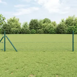 Ограждение VidaXL шестиугольная сетка зелёное 1,4 x 50 м сталь