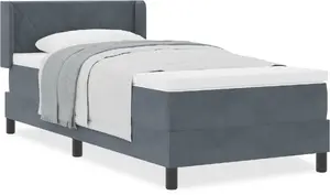 Кровать Box Spring с матрасом VidaXL 90x200 см Серый бархат
