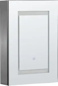 Настенный шкафчик для ванной с LED-зеркалом Beliani MALASPINA — 40 x 60 см, чёрный