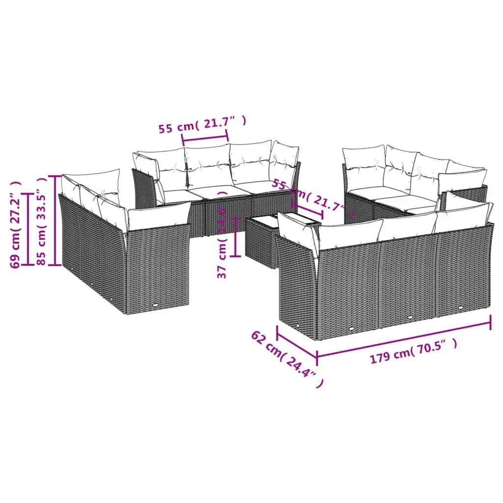 VidaXL 3249182 — 13 предметов уличной мебели Photo 3