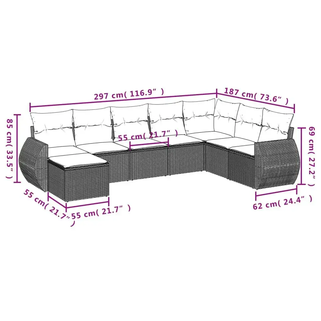 VidaXL 3254110 — 9 предметов уличной мебели Photo 3