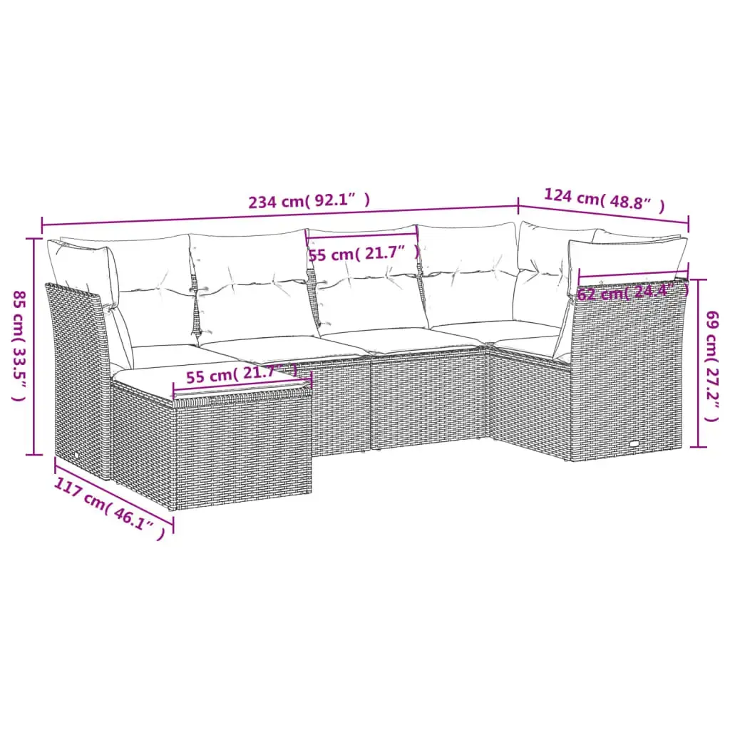 VidaXL уличный комплект мебели 3249802 — 7 предметов Photo 3