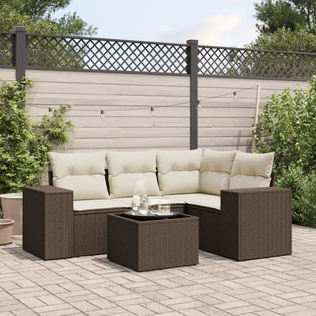 Уличная скамья VidaXL 3222522 ротанг с закалённым стеклом Photo 2