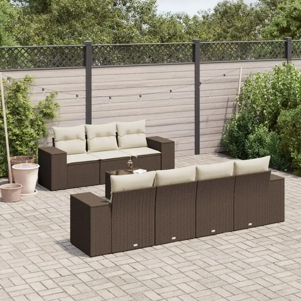 Уличная скамья VidaXL 3222332 ротанг с закалённым стеклом Photo 2