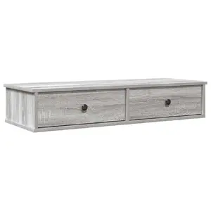 Полка VidaXL 859964, дерево, серый, 1000×375×190 мм, грузоподъёмность 60 кг