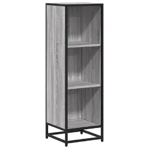 Книжная полка VidaXL 849157, полки дубового оттенка и металлический каркас, 335×330×1075 мм