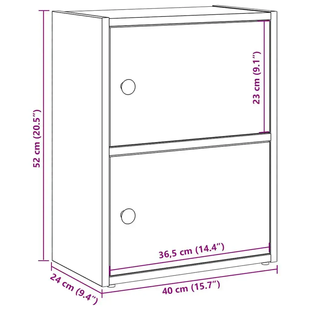 Bookcase VidaXL 860360 – wood, grey-oak, 400×240×520 mm Photo 11