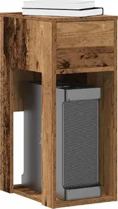 Computer Stand with Drawer VidaXL model 858738 in Reclaimed Wood (storage stand for PC)