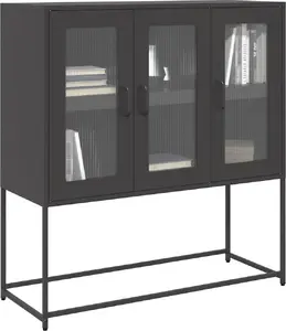 Skapītis VidaXL modelis 853404, melns auksti velmēts tērauds, 100,5x39x107 cm