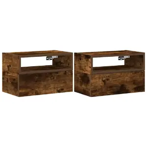 Nightstand VidaXL 858605 oak finish, 1 drawer, wood, drawer 450×260×150 mm, pack of 2