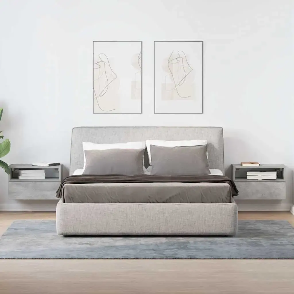 VidaXL naktsgaldiņš 858603 — 1 atvilktne, betona krāsa Photo 3