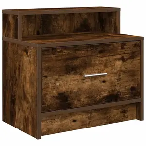 Naktsgaldiņš VidaXL 858677, ozolkoka tonis, 1 atvilktne, Platums 510 mm, Dziļums 310 mm