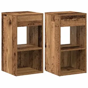 Тумбочка VidaXL 858728 деревянная отделка 1 ящик Ш350 × Г340 мм, ящик 320×285×120 мм (упаковка 2 шт.)