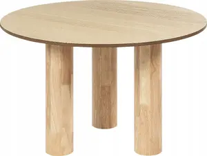 Dining table Beliani ORIN round tabletop ø 120 cm light wood finish