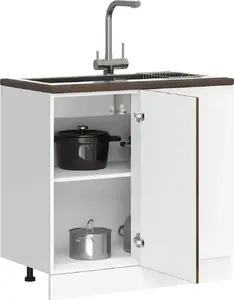 Pamatne virtuves izlietnes skapītis VidaXL modelis 854293, līmēta koksne apdedzināta ozola tonī