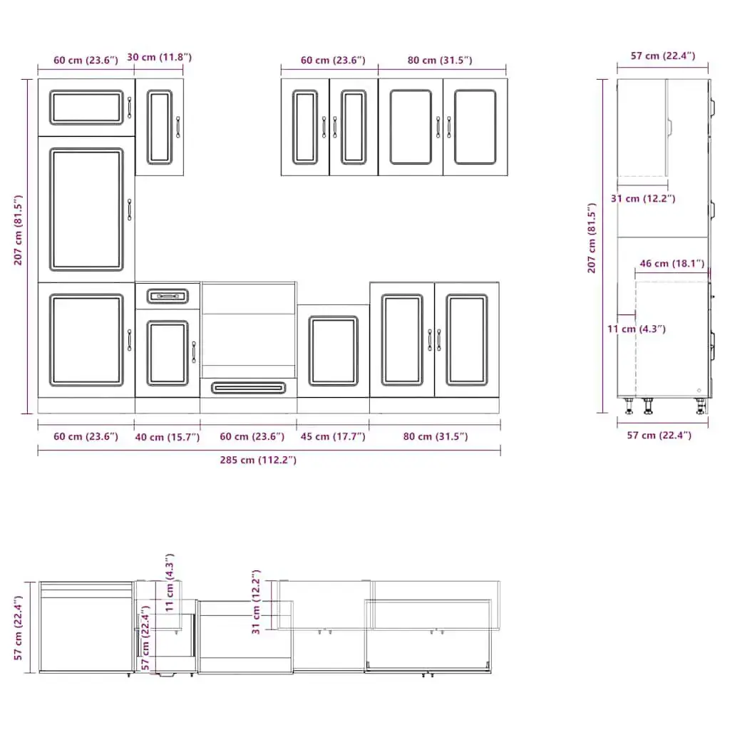Kitchen/dining storage cabinet VidaXL 3314792 Photo 8