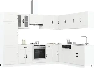 vidaXL Kalmar Kitchen Cabinet Set, 14-Piece, White