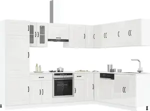 VidaXL Kalmar Kitchen Cabinet Set, 14-Piece, White