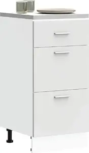 Virtuves apakšējā skapīte VidaXL modelis 854211, balta, līmēts koks, uzglabāšanai