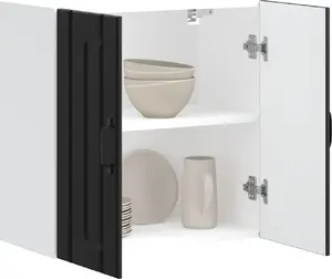Sienas virtuves skapītis VidaXL Lucca melns, līmēta koksne, modelis 853818