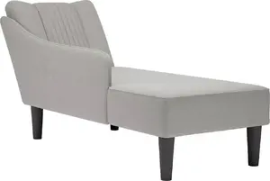 Chaise Longue with Right Armrest VidaXL model 4009805, Upholstered Fabric, Grey