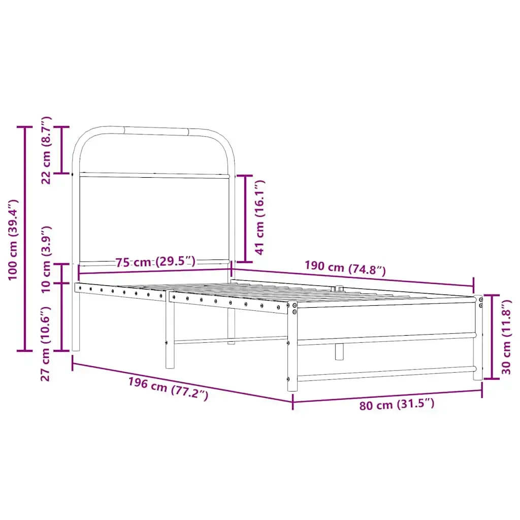 Каркас кровати VidaXL 3318674 Photo 9