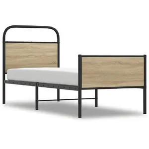 Каркас кровати VidaXL 4100382 — дуб, 80×196×100 см