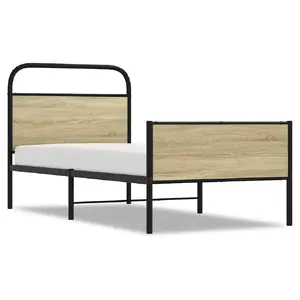 Каркас кровати VidaXL 4100436, дубовый цвет, размеры 80×196×100 см