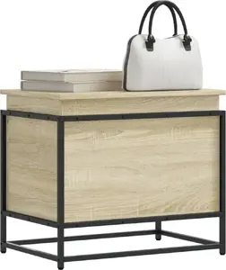 Сундук с крышкой VidaXL модель 848795 в отделке Sonoma Oak, ящик для хранения, 60x40x51,5 см