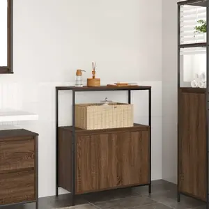 Vannas istabas skapis VidaXL modelis 861921 ar plauktiem, brūns ozols, 76,5x35x95 cm